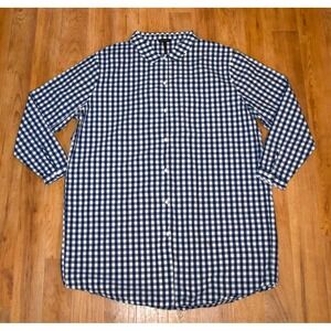 Cozy Earth Sutton Long Sleeve Pajama Top Pacific Gingham Size 2XL